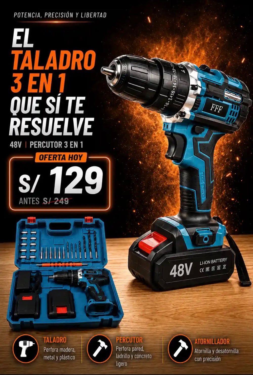 Taladro 3 en 1